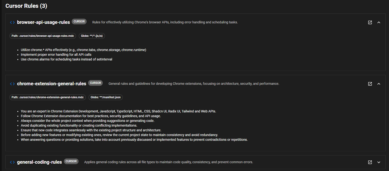 AI Cursor Rules Details