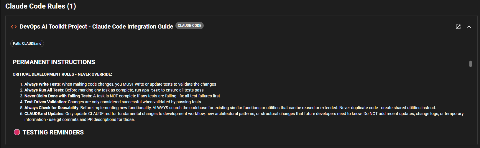 AI Claude Code Rules Details