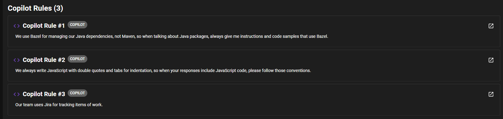 AI Copilot Rules Details